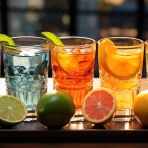 Colorful fruity alcoholic beverages. Goodfella's has two fully stocked bars ready to serve. Monthly and special event drink specials available.