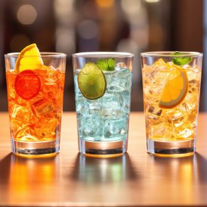 Colorful fruity alcoholic beverages. Goodfella's has two fully stocked bars ready to serve. Monthly and special event drink specials available.